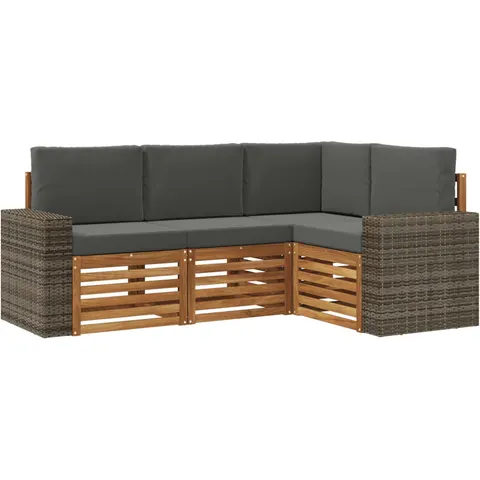 vidaXL Ensemble de canapés d'extérieur 4 pc Polyester – 690470 – image 3