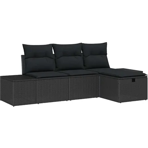 vidaXL Ensemble de Canapés 4 pc polyrotin – 408037 – image 3