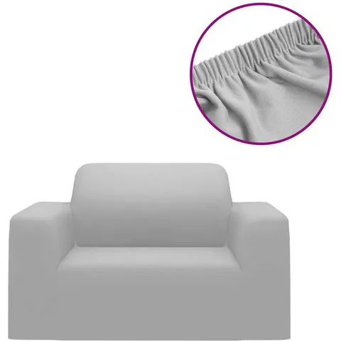 vidaXL Housse extensible de canapé Gris Jersey de polyester – image 2