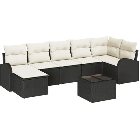 vidaXL Ensemble de Canapés 8 pc Noir polyrotin – 350770 – image 3