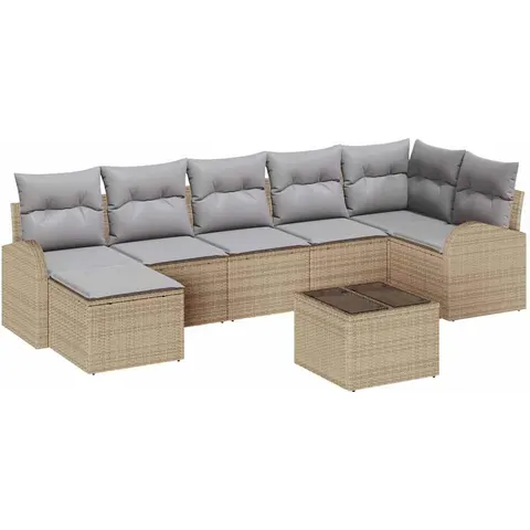 vidaXL Ensemble de Canapés 8 pc Beige polyrotin – 350800 – image 2