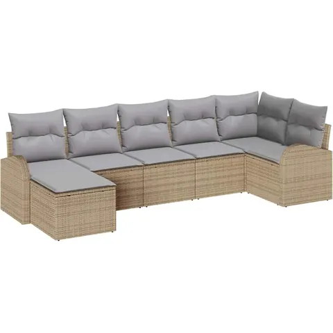 vidaXL Ensemble de Canapés 7 pc Beige polyrotin – 350701 – image 2