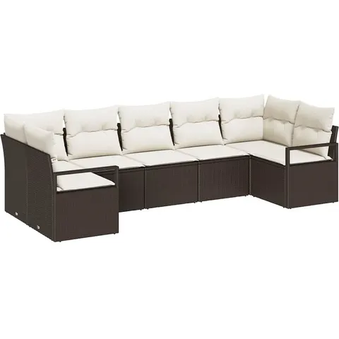 vidaXL Ensemble de Canapés 7 pc Marron polyrotin – 961143 – image 3