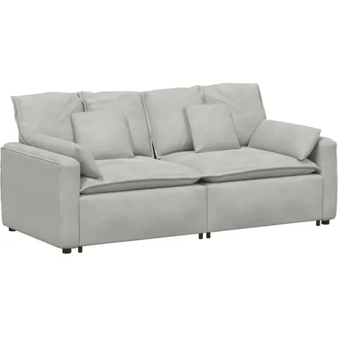 vidaXL Canapé modulable avec coussins gris clair – 641434 – image 2