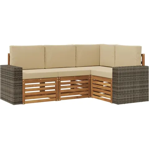 vidaXL Ensemble de canapés d'extérieur 4 pc Polyester – 690487 – image 3