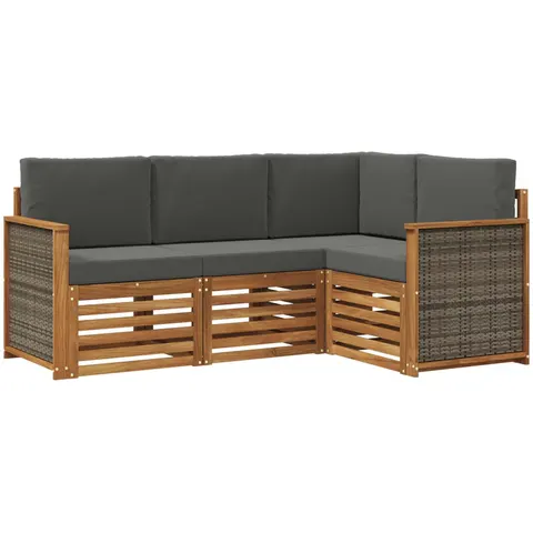 vidaXL Ensemble de canapés d'extérieur 4 pc Polyester – 690272 – image 3