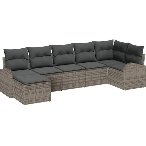 vidaXL Ensemble de Canapés 7 pc Gris polyrotin – 350695 – image 3