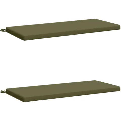 vidaXL Coussins de Banc SOEST 2 pc 100 % polyester Vert olive – 461562 – image 2