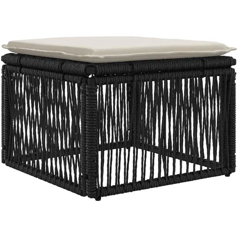 vidaXL Tabouret Noir polyrotin – image 2