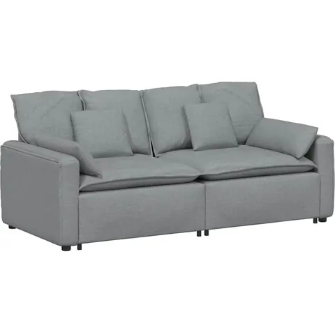 vidaXL Canapé modulable avec coussins gris clair – 641311 – image 2