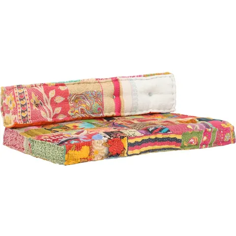 vidaXL Coussin de canapé palette Multicolore Tissu Patchwork – 867526 – image 2