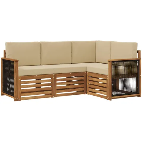 vidaXL Ensemble de canapés d'extérieur 4 pc Polyester – 690333 – image 3