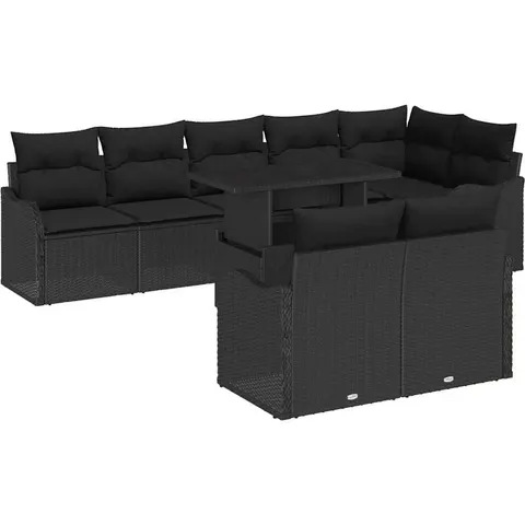 vidaXL Ensemble de canapé de jardin 9 pc Noir – 374295 – image 2