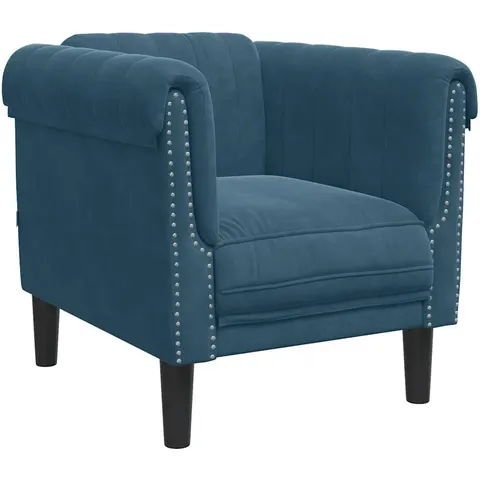 vidaXL Fauteuil bleu velours – 399594 – image 2
