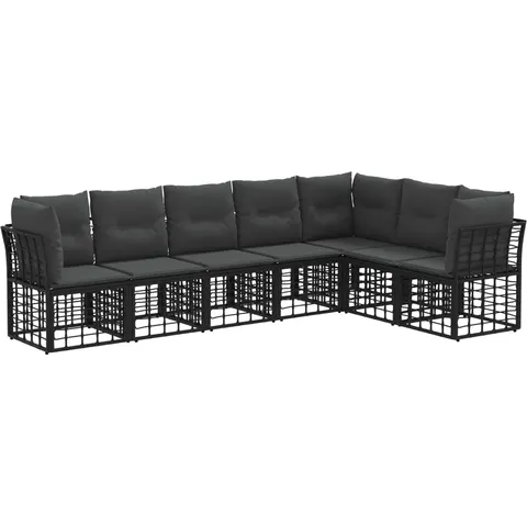 vidaXL Ensemble de canapés d'extérieur Noir Polyester – 556190 – image 3