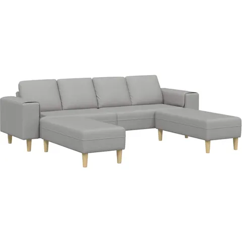 vidaXL Canapé de salon 3 pc Gris nuage Polyester – image 2