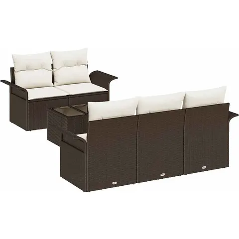vidaXL Ensemble de Canapés 6 pc Marron polyrotin – 948243 – image 3
