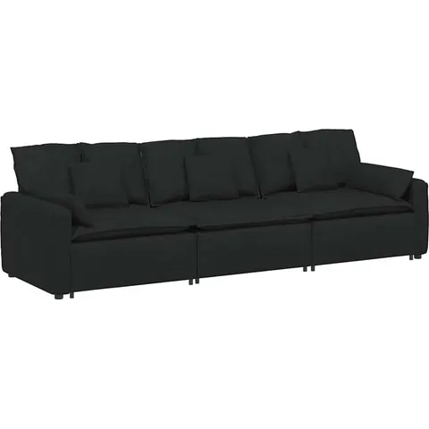 vidaXL Canapé modulable avec coussins noirs – 641038 – image 2
