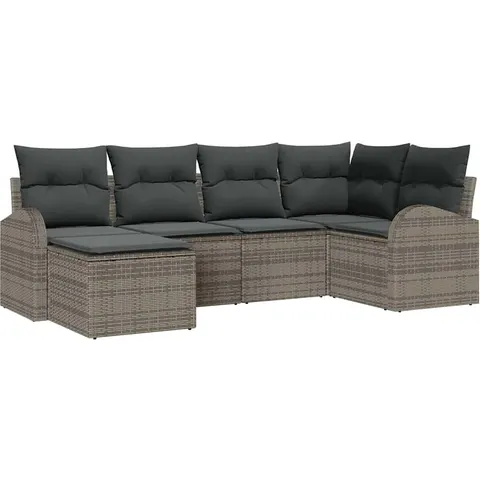 vidaXL Ensemble de Canapés 6 pc Gris polyrotin – 350497 – image 2