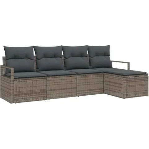 vidaXL Ensemble de Canapés 5 pc Gris polyrotin – 352798 – image 3