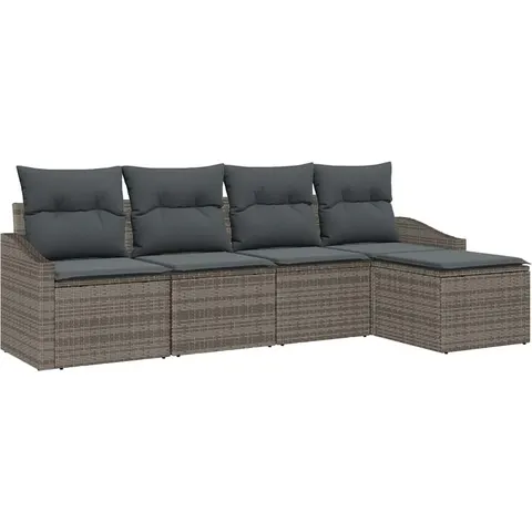 vidaXL Ensemble de Canapés 5 pc Gris polyrotin – 356192 – image 3