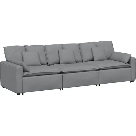vidaXL Canapé modulable avec coussins gris clair – 641014 – image 2