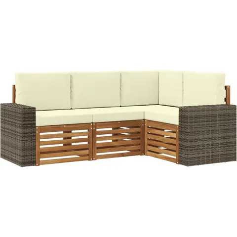 vidaXL Ensemble de canapés d'extérieur 4 pc Polyester – 690456 – image 3
