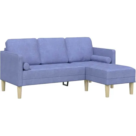 vidaXL Ensemble de Canapés avec coussin Bleu denim Polyester – image 2