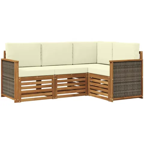 vidaXL Ensemble de canapés d'extérieur 4 pc Polyester – 690258 – image 2