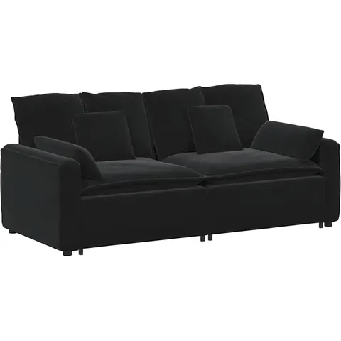 vidaXL Canapé modulable avec coussins noirs – 641489 – image 2