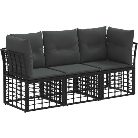 vidaXL Ensemble de canapés d'extérieur Noir Polyester – 555452 – image 3