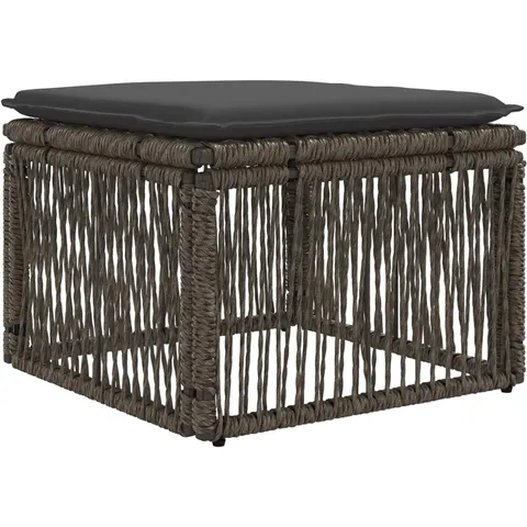 vidaXL Tabouret Gris polyrotin – image 2