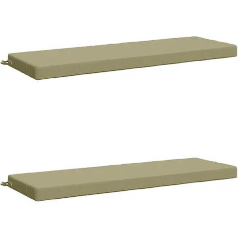 vidaXL Coussins de Banc SOEST 2 pc 100 % polyester Vert clair – 471448 – image 2