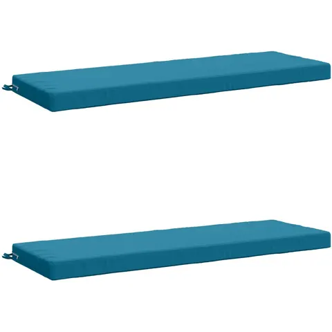 vidaXL Coussins de Banc SOEST 2 pc 100 % polyester Bleu clair – 471264 – image 2