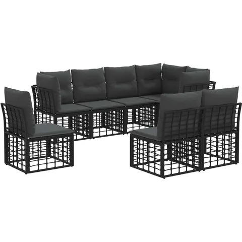 vidaXL Ensemble de canapés d'extérieur Noir Polyester – 556237 – image 3