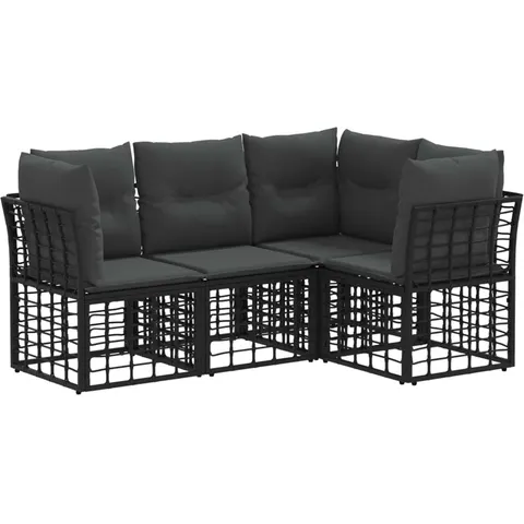 vidaXL Ensemble de canapés d'extérieur Noir Polyester – 556039 – image 3