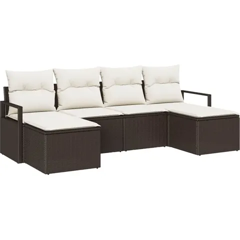 vidaXL Ensemble de Canapés 6 pc Marron polyrotin – 960740 – image 2