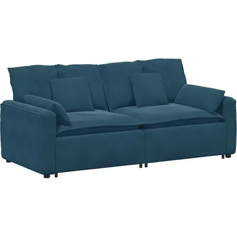vidaXL Canapé modulable avec coussins bleus – 641427 – image 2