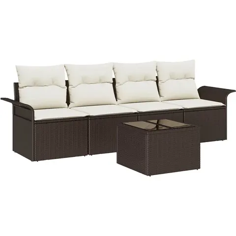 vidaXL Ensemble de Canapés 5 pc Marron polyrotin – 948144 – image 3