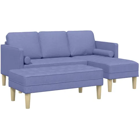 vidaXL Ensemble de Canapés 2 pc Bleu denim Polyester – image 2