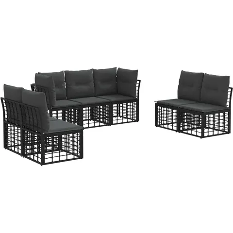 vidaXL Ensemble de canapés d'extérieur Noir Polyester – 555735 – image 3
