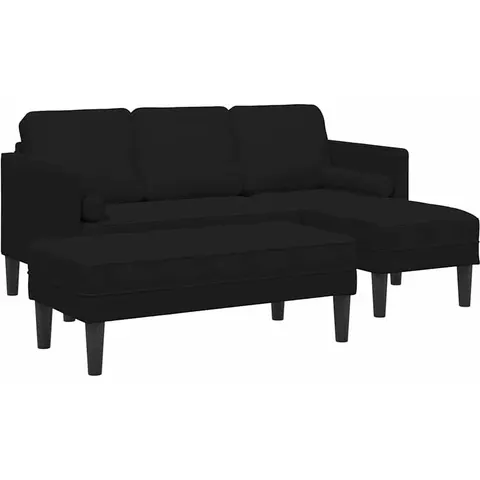 vidaXL Ensemble de Canapés 2 pc Noir Polyester – 785770 – image 2