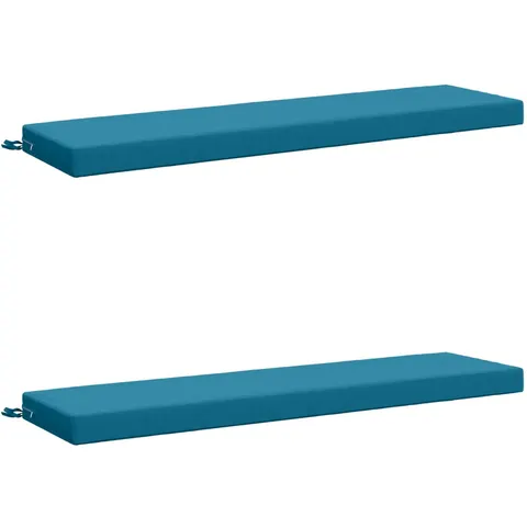 vidaXL Coussins de Banc SOEST 2 pc 100 % polyester Bleu clair – 467205 – image 2