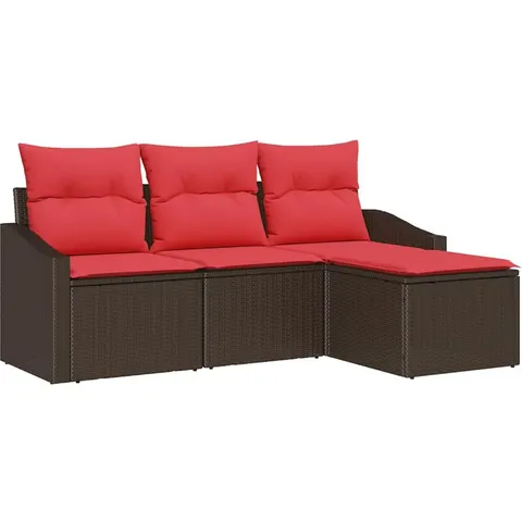 vidaXL Ensemble de Canapés 4 pc Marron polyrotin – 962607 – image 3