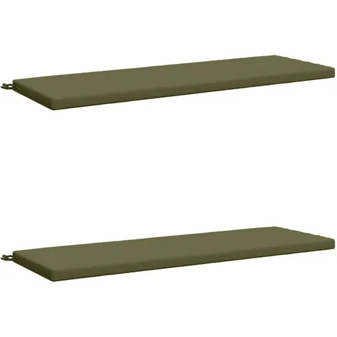 vidaXL Coussins de Banc SOEST 2 pc 100 % polyester Vert olive – 462729 – image 2