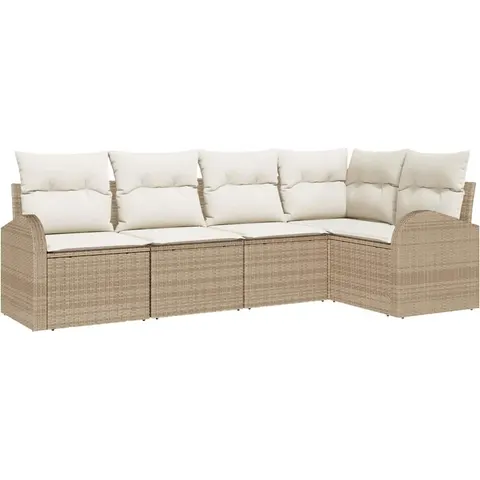 vidaXL Ensemble de Canapés 5 pc Beige Polyester – 956279 – image 2