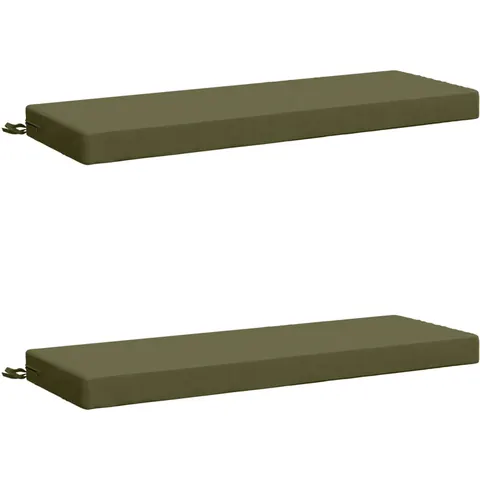 vidaXL Coussins de Banc SOEST 2 pc 100 % polyester Vert olive – 465621 – image 2