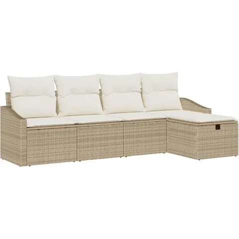 vidaXL Ensemble de Canapés 5 pc Beige polyrotin – 394637 – image 3