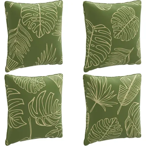 vidaXL Coussin de dos PUTTEN 4 pc 100 % polyester Modèle feuille – image 2