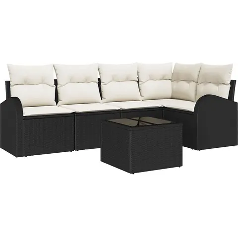 vidaXL Ensemble de Canapés avec coussin Noir Polyester – 956330 – image 3